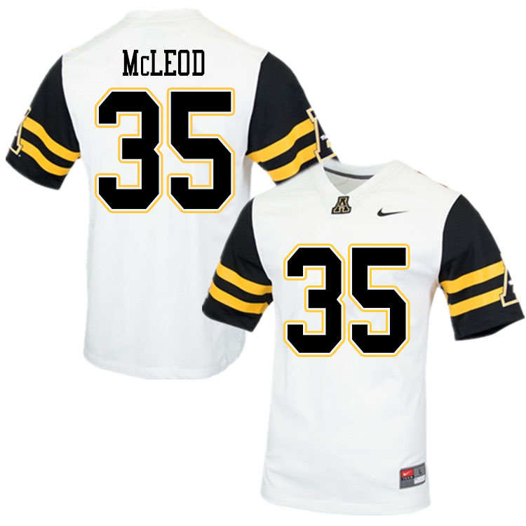 Men #35 Jalen McLeod Appalachian State Mountaineers College Football Jerseys Sale-White - Click Image to Close